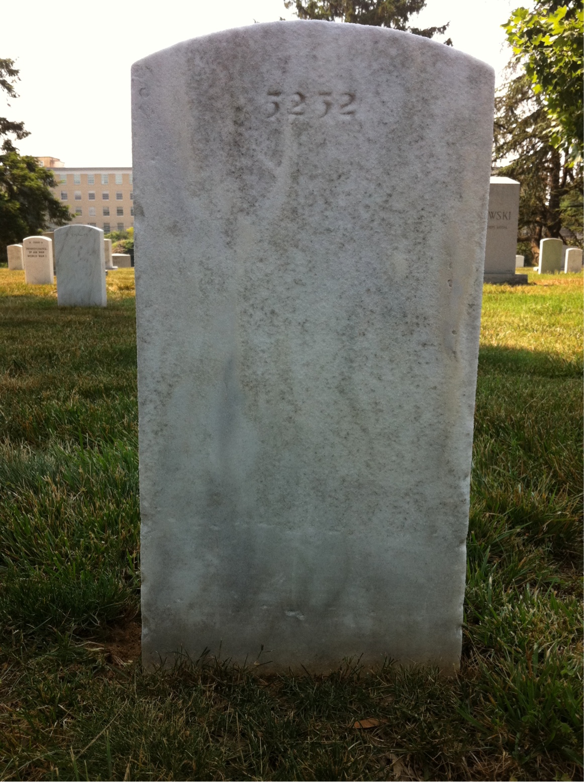 Back of headstone — Fred Moulton