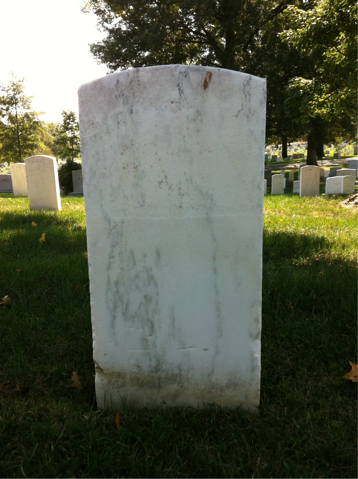 Back of headstone — Otilia Adelmans