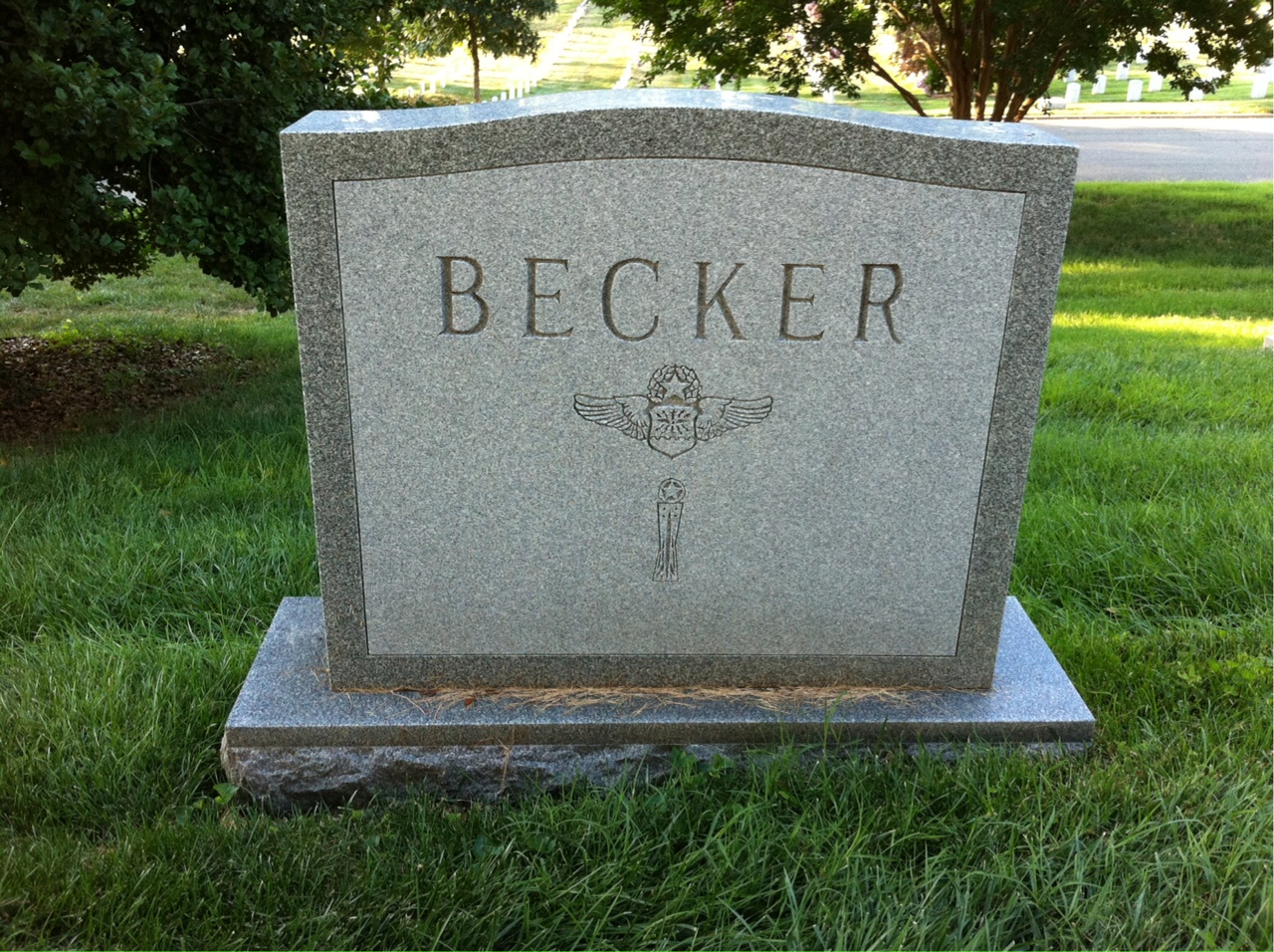 Back of headstone — Marion Becker
