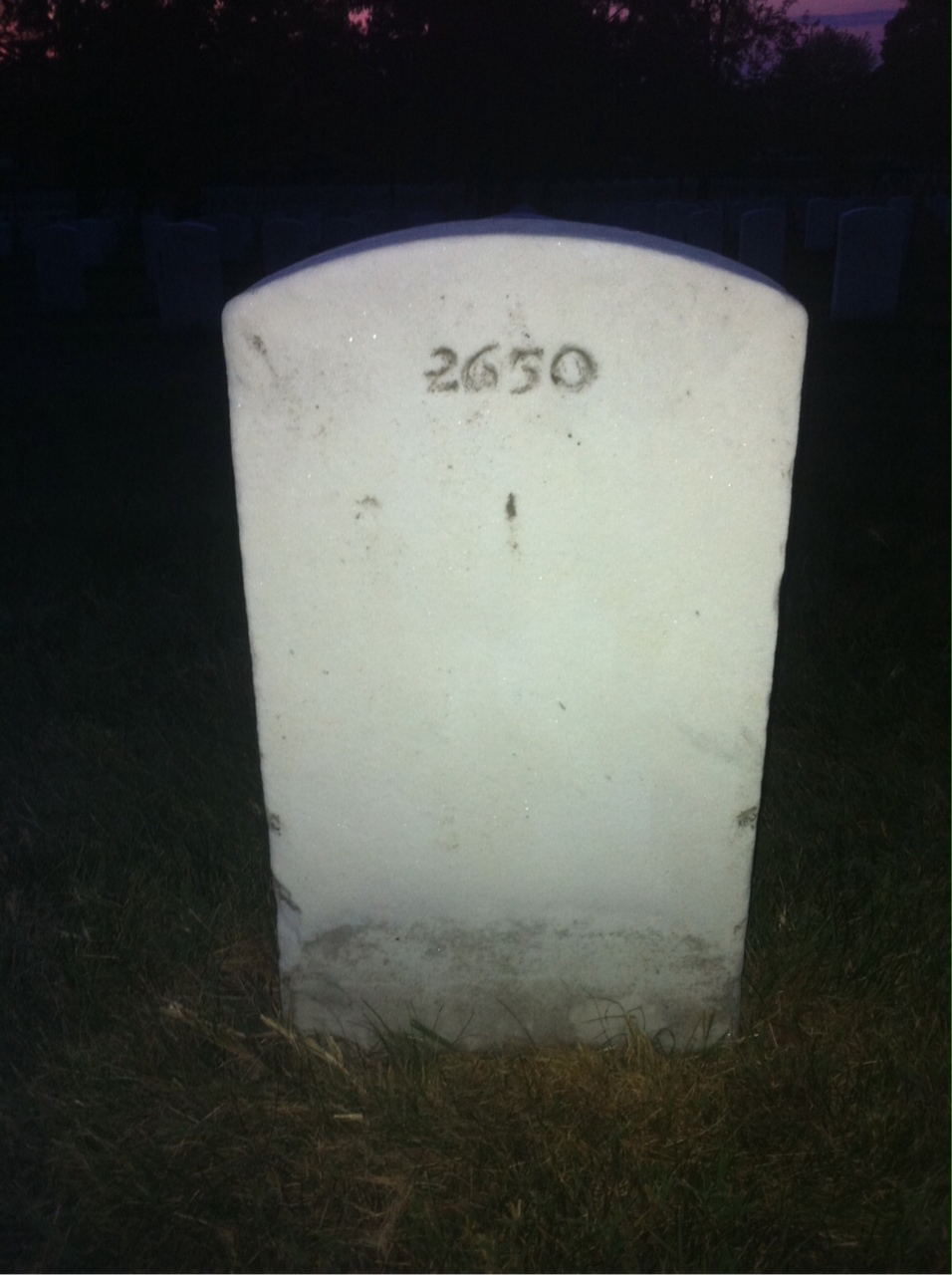 Back of headstone — Wilfrid Benson