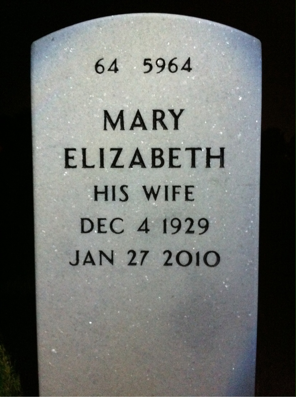 Back of headstone — Frederick Donahue