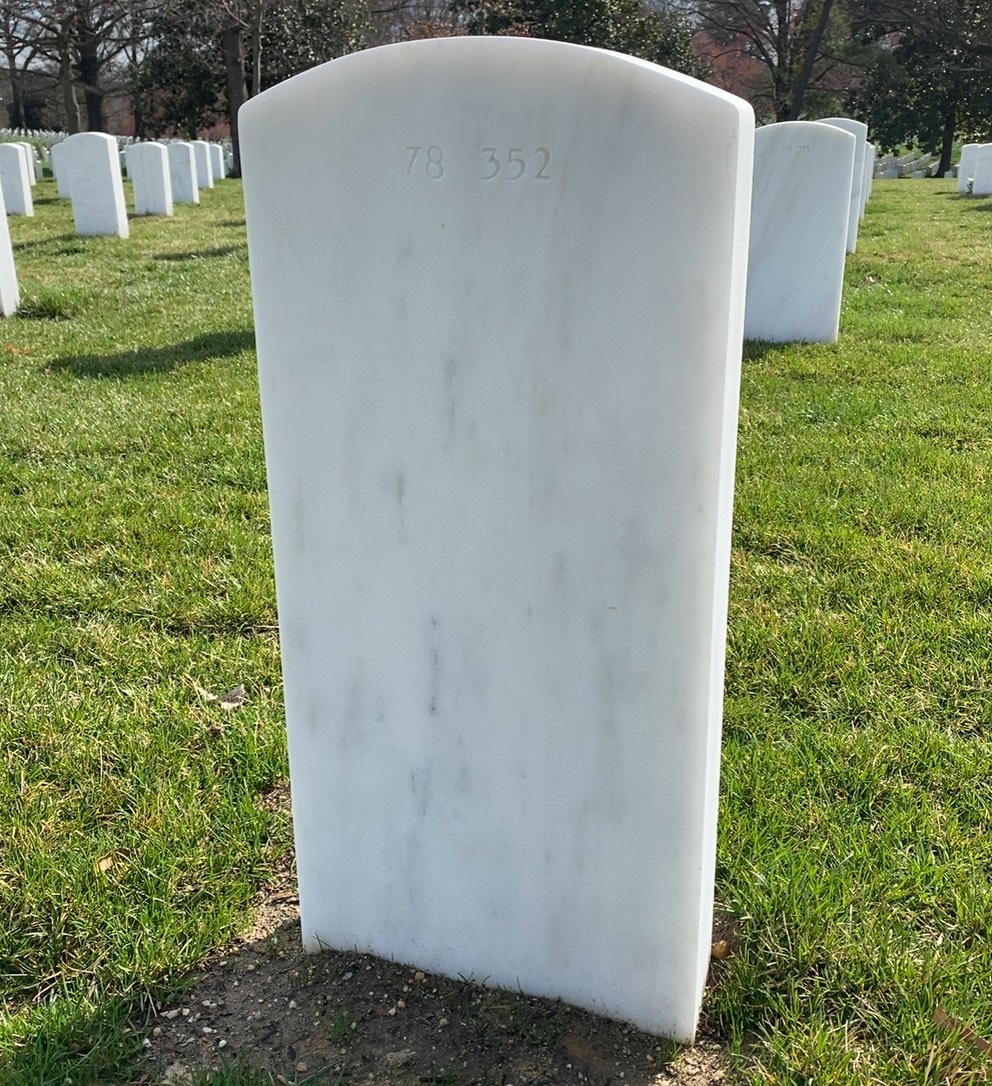 Back of headstone — William Robert Pinkston
