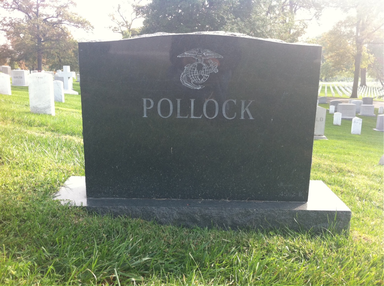 Back of headstone — Daniel Pollock