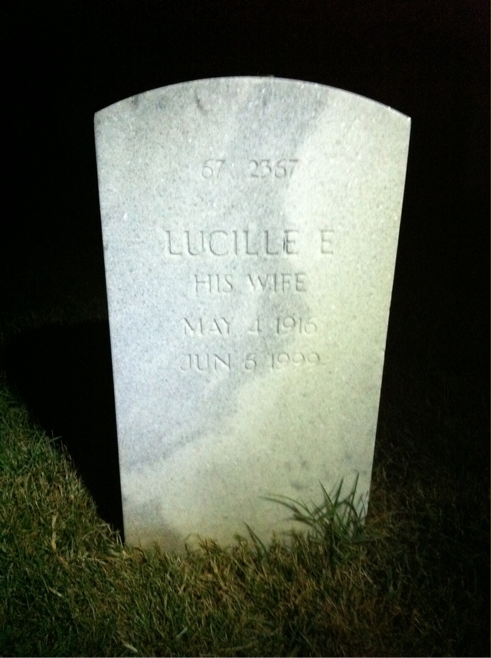 Back of headstone — Frank Augustine