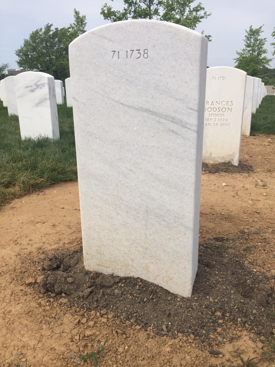 Back of headstone — William R Sell