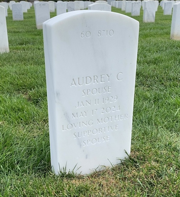 Back of headstone — Maynard Binge