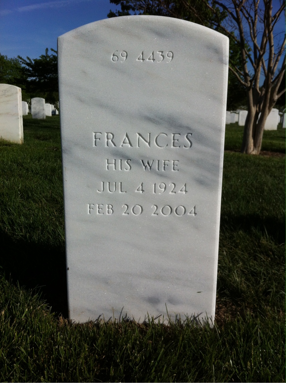 Back of headstone — Earl Long