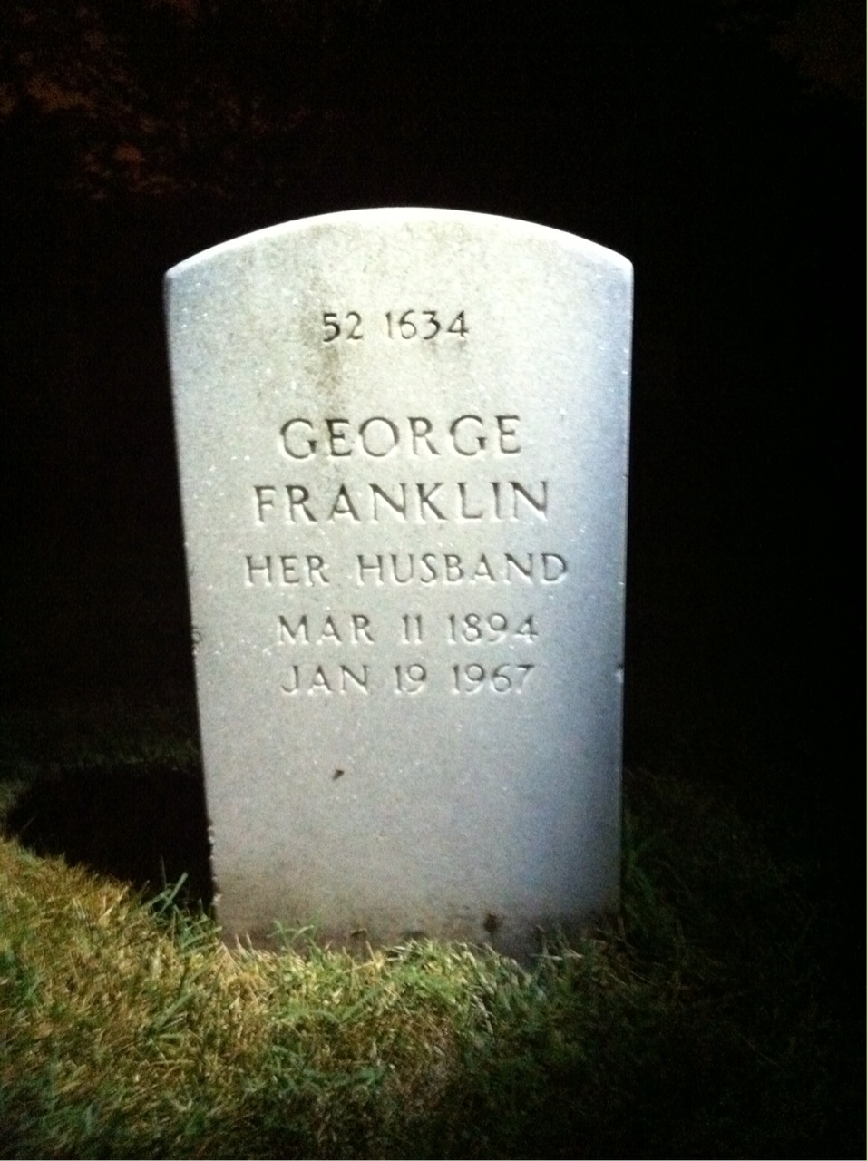 Back of headstone — George Allwine