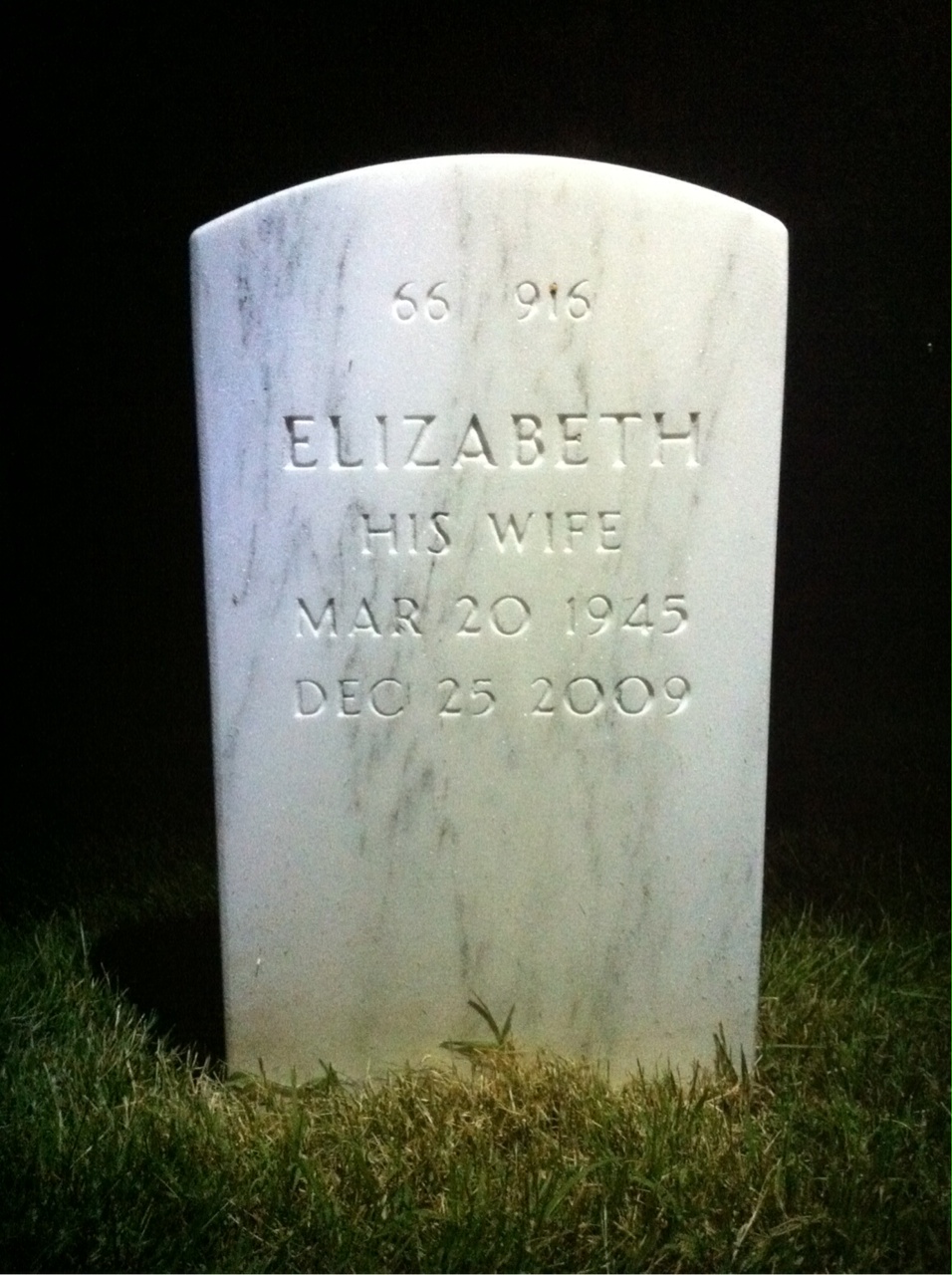 Back of headstone — Charles Robards