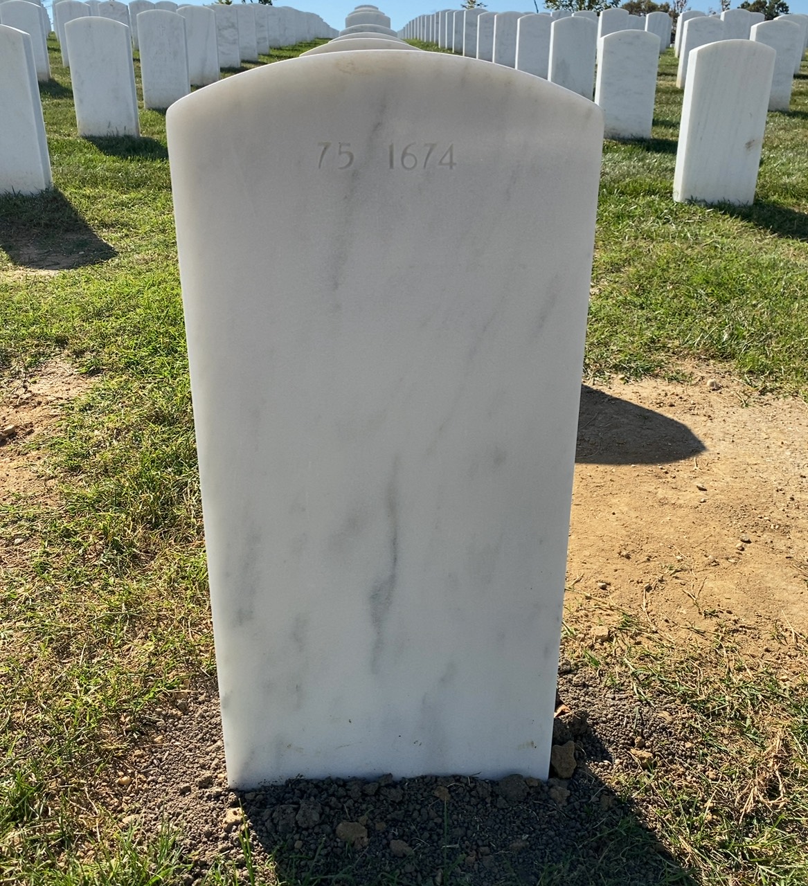 Back of headstone — Roger Milton
