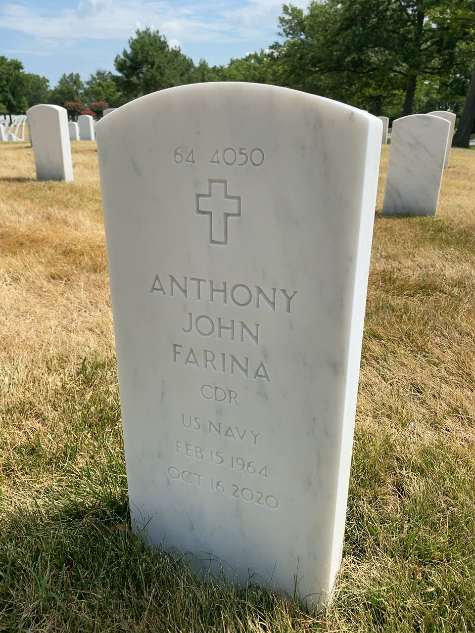 Back of headstone — Antonio Farina