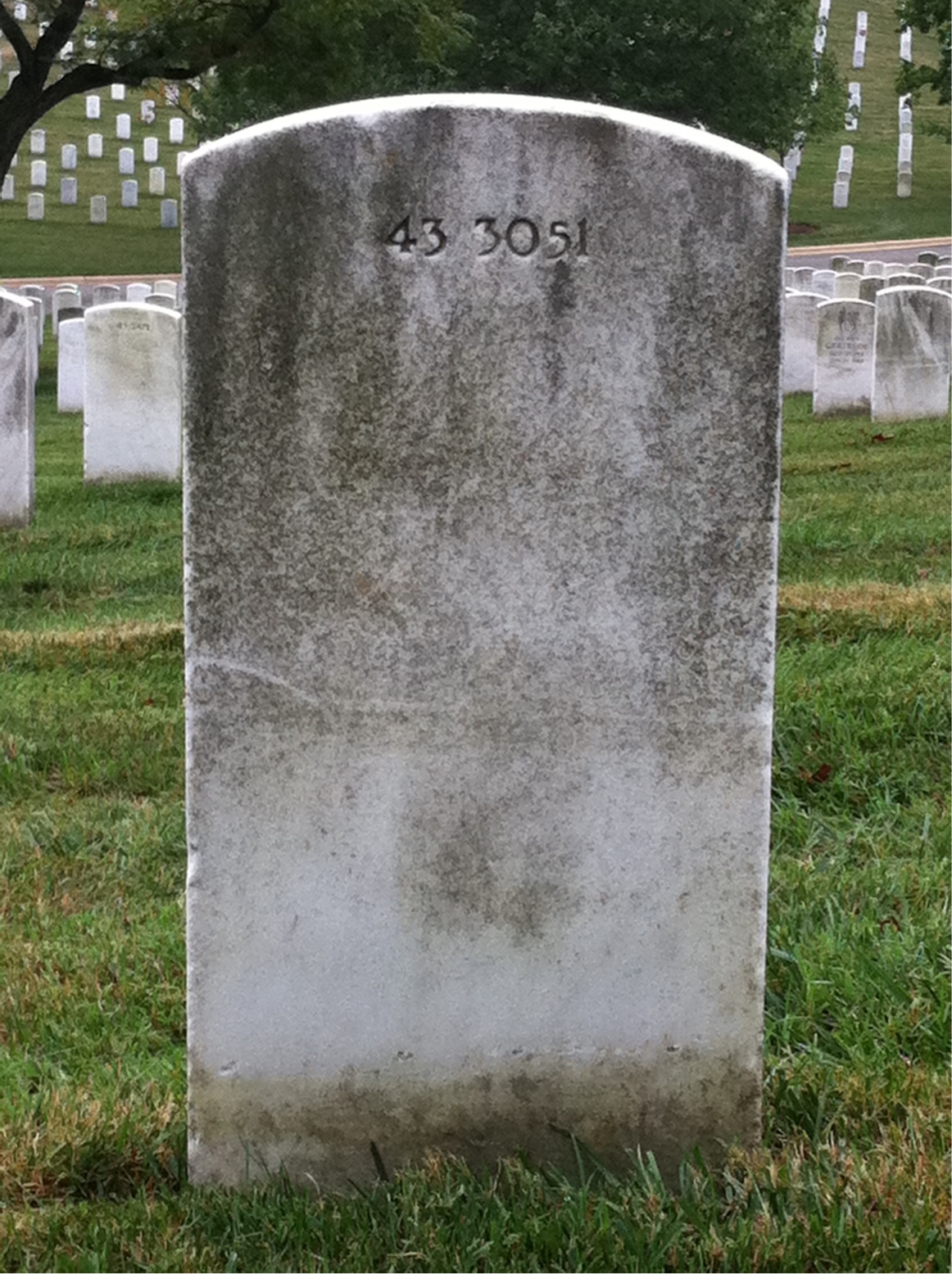 Back of headstone — Carl Barre