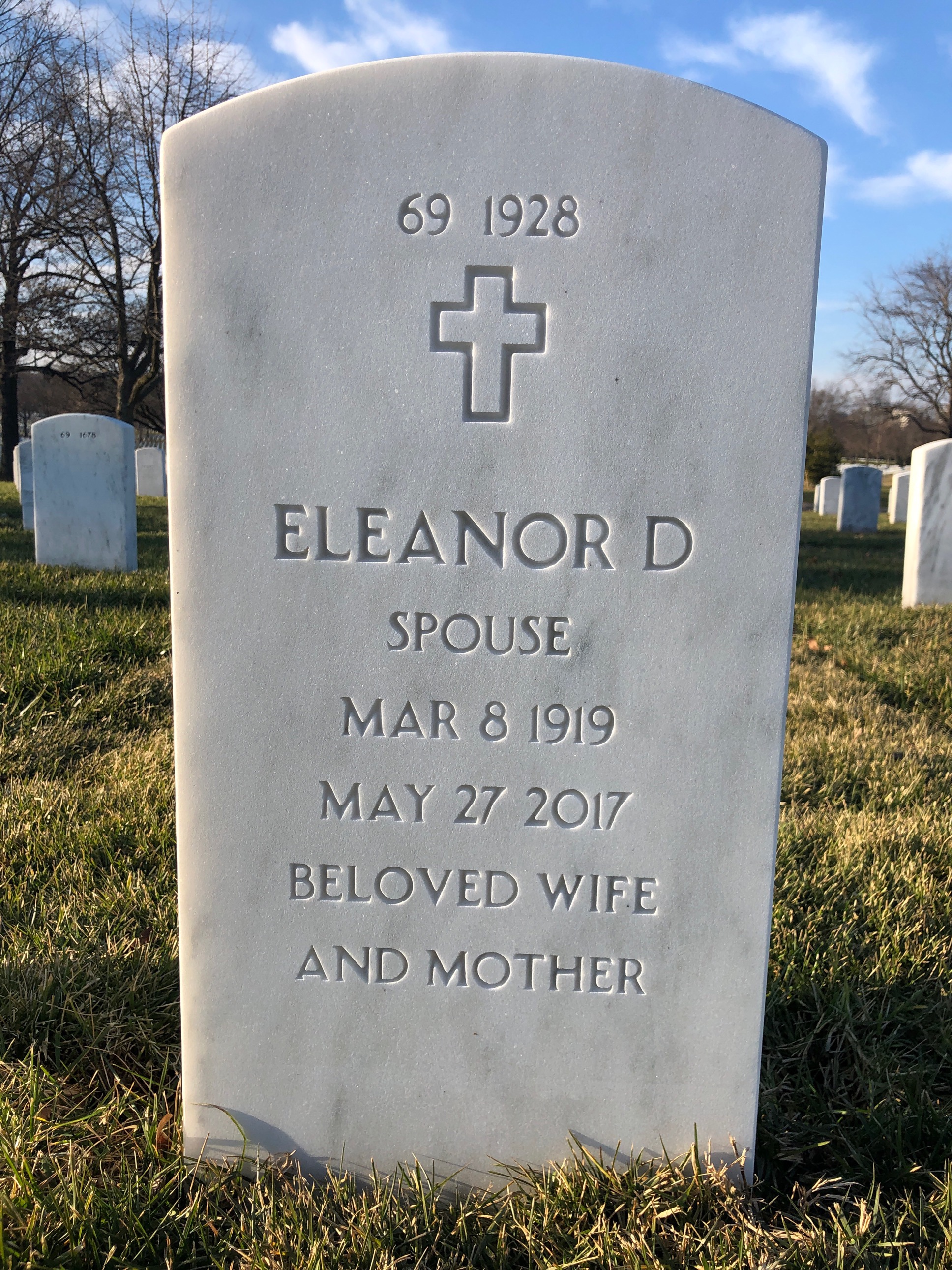 Back of headstone — Oliver Marshall