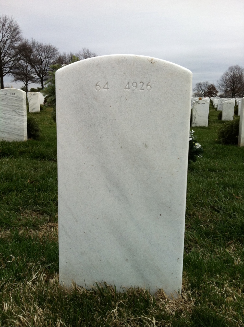 Back of headstone — Mark Van Reken