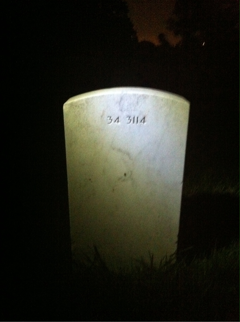 Back of headstone — Harold Milton