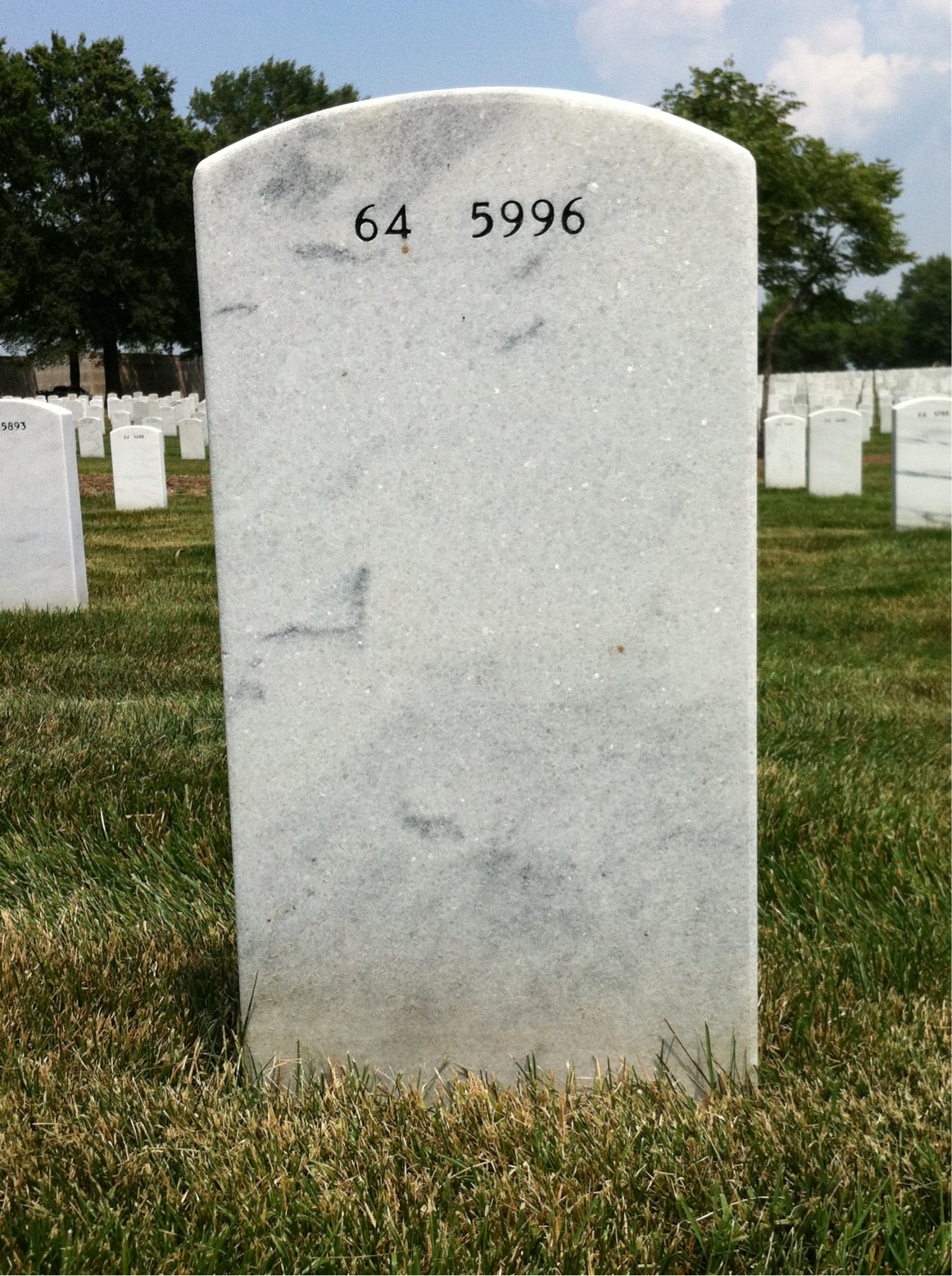 Back of headstone — George Johnson