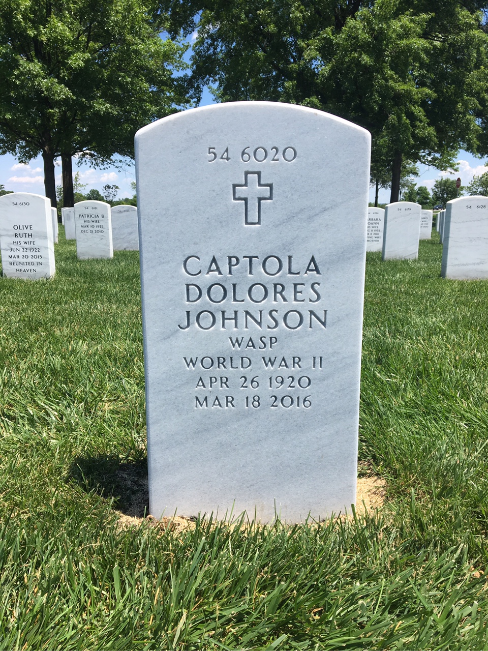 Back of headstone — Lyall Johnson