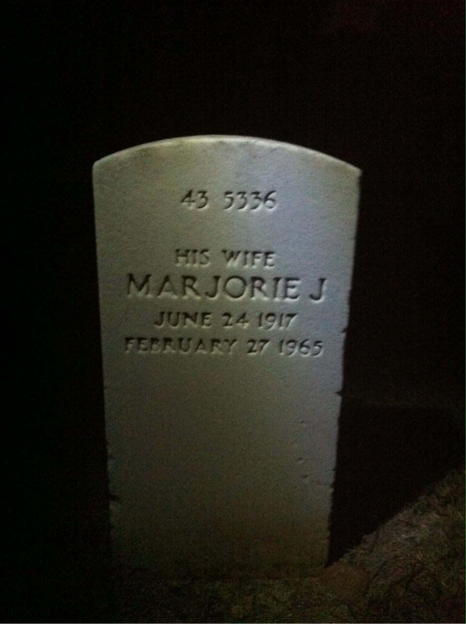 Back of headstone — John Bair