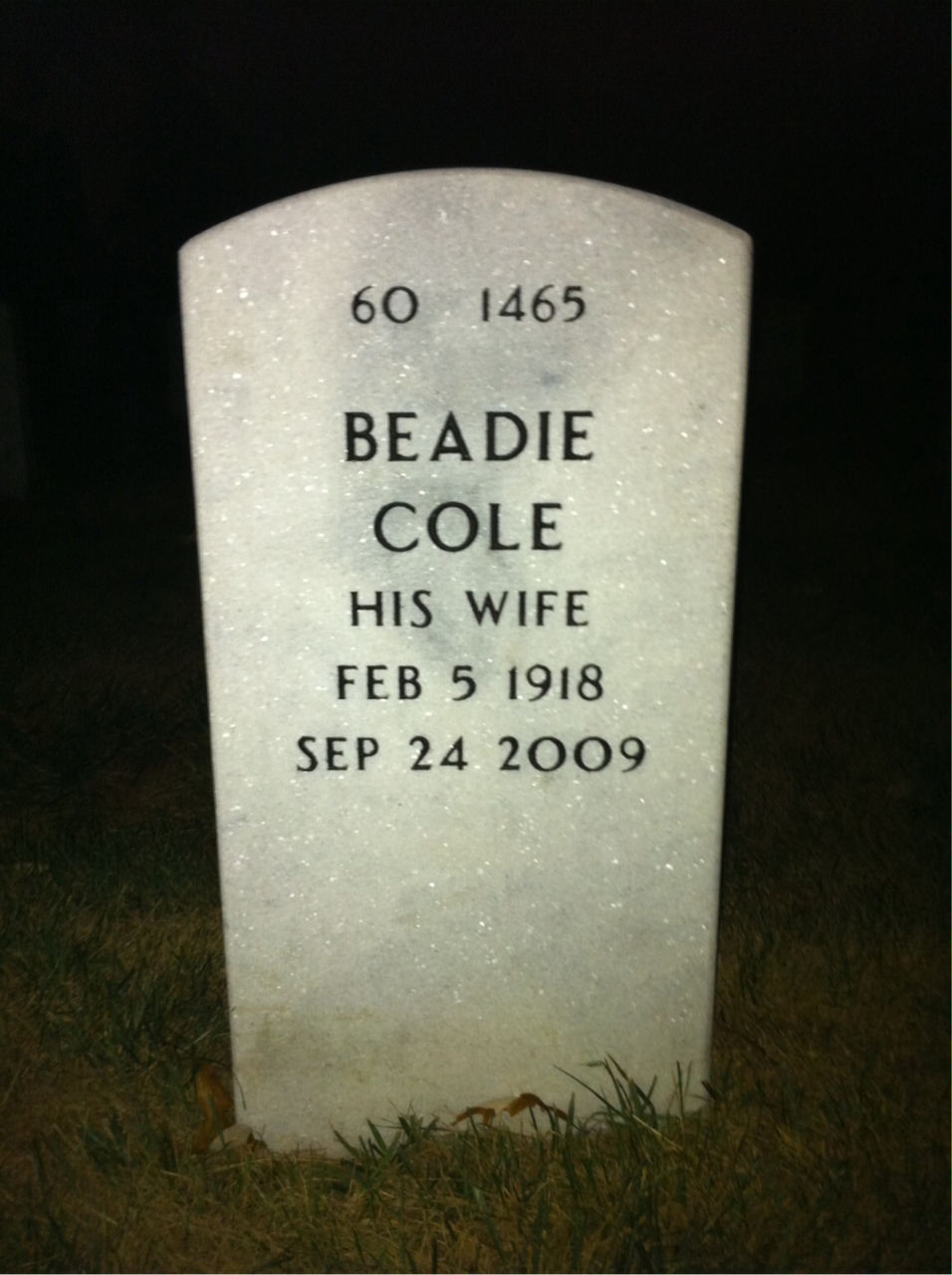 Back of headstone — William Fry