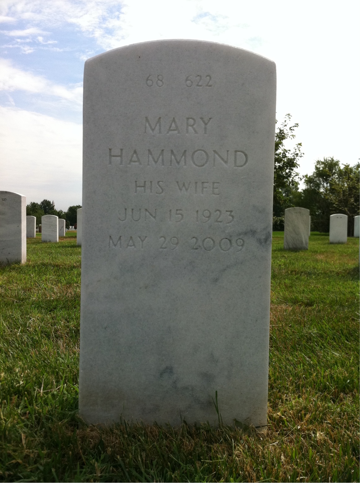 Back of headstone — Elvin Dalton