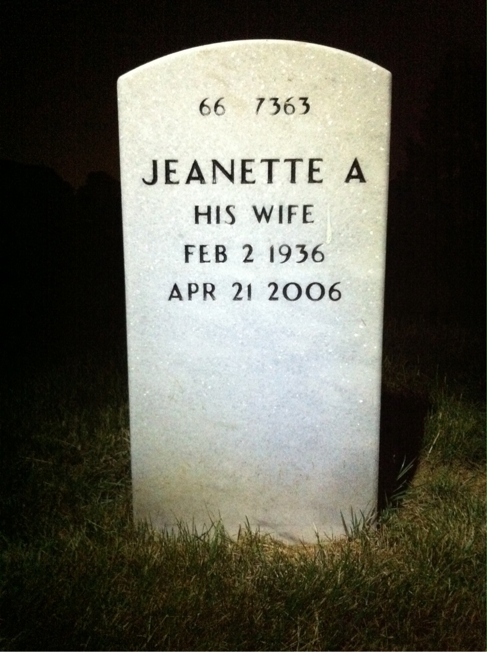 Back of headstone — David Colter