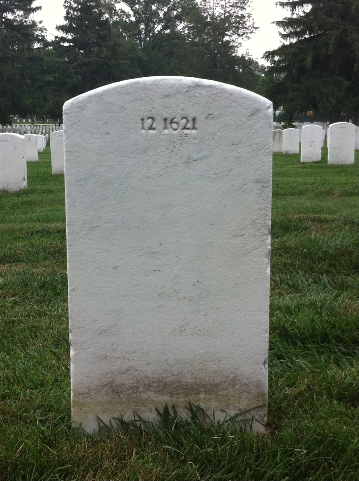 Back of headstone — Fred Mullis