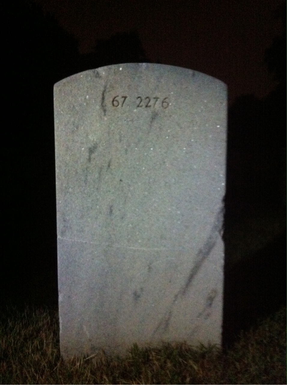 Back of headstone — James Amos