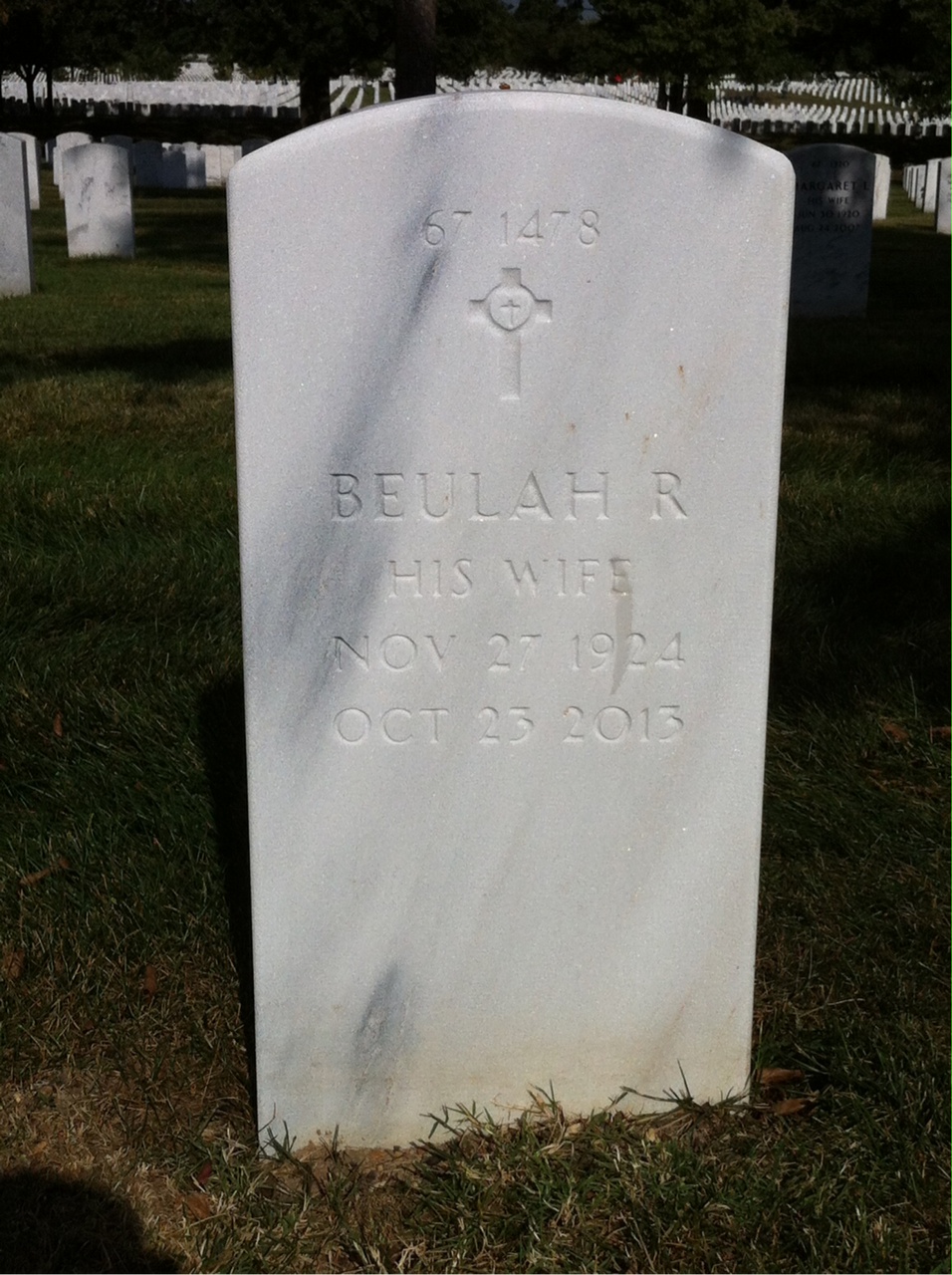 Back of headstone — Roger Offen