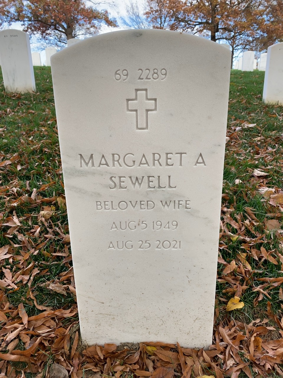 Back of headstone — Winfield Sewell