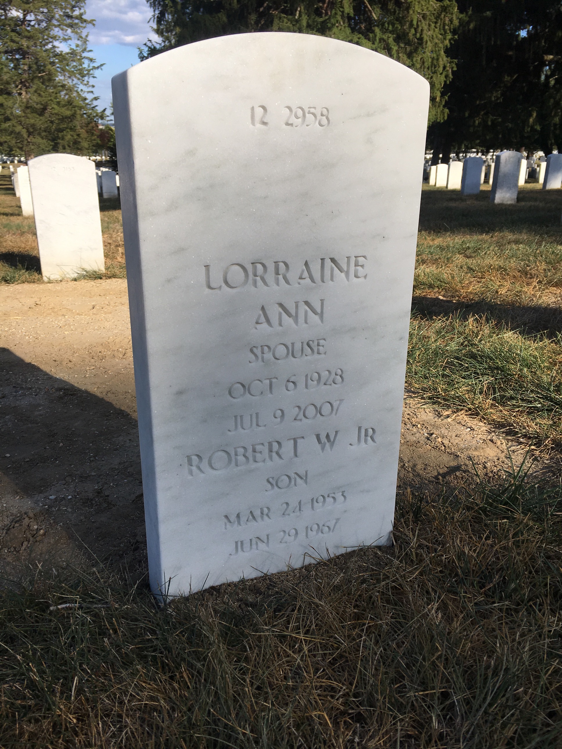 Back of headstone — Robert Magee