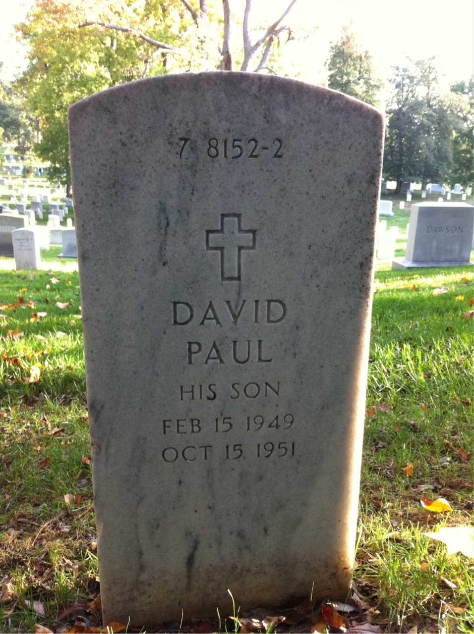 Back of headstone — Norman Van Dam