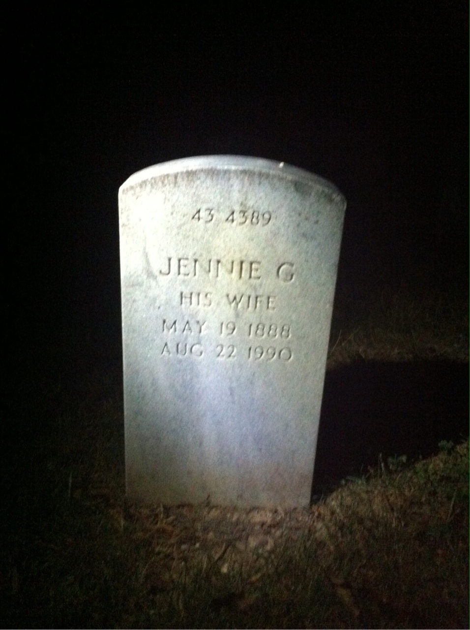 Back of headstone — William E Stewart