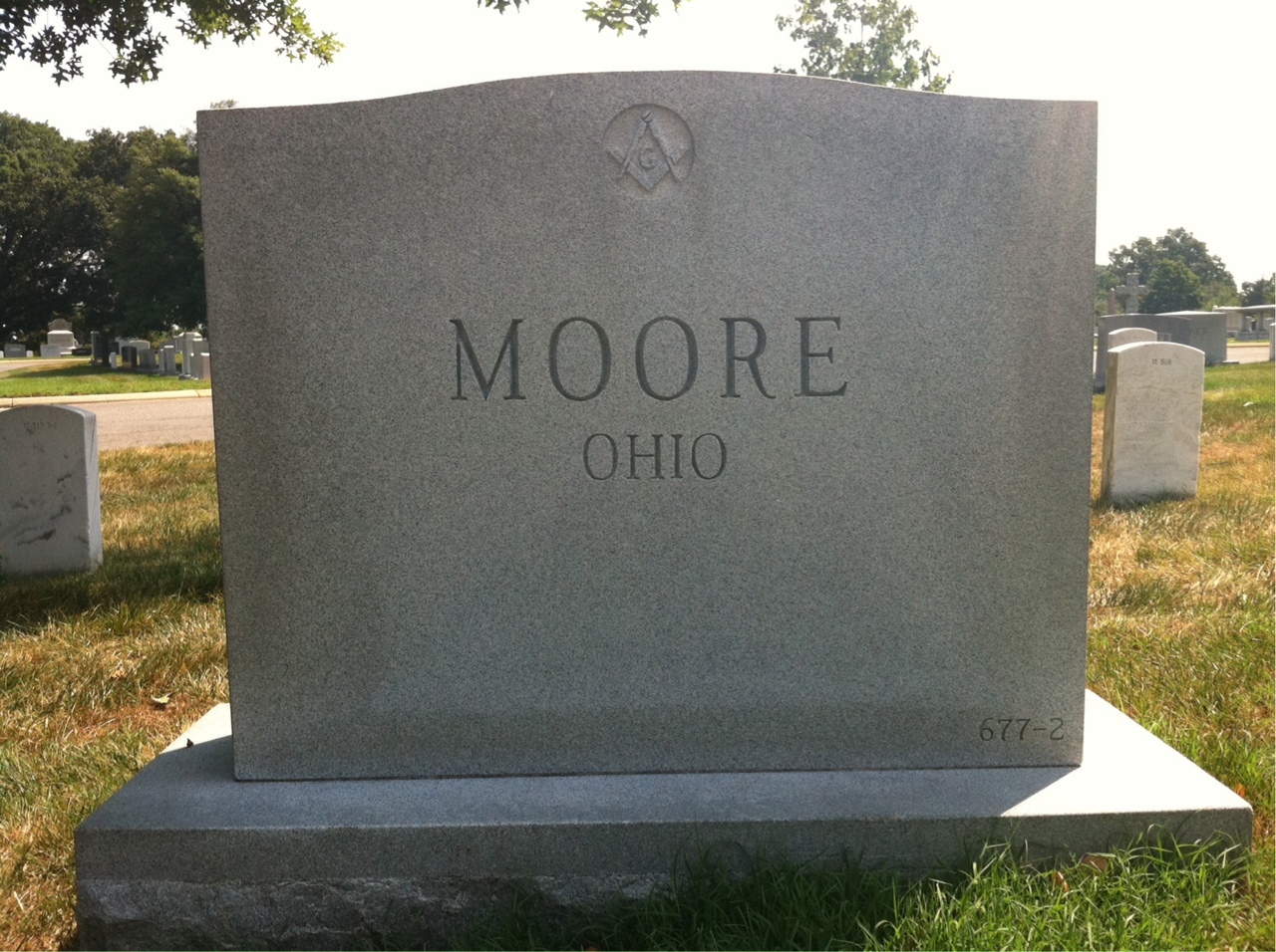 Back of headstone — Robert Moore