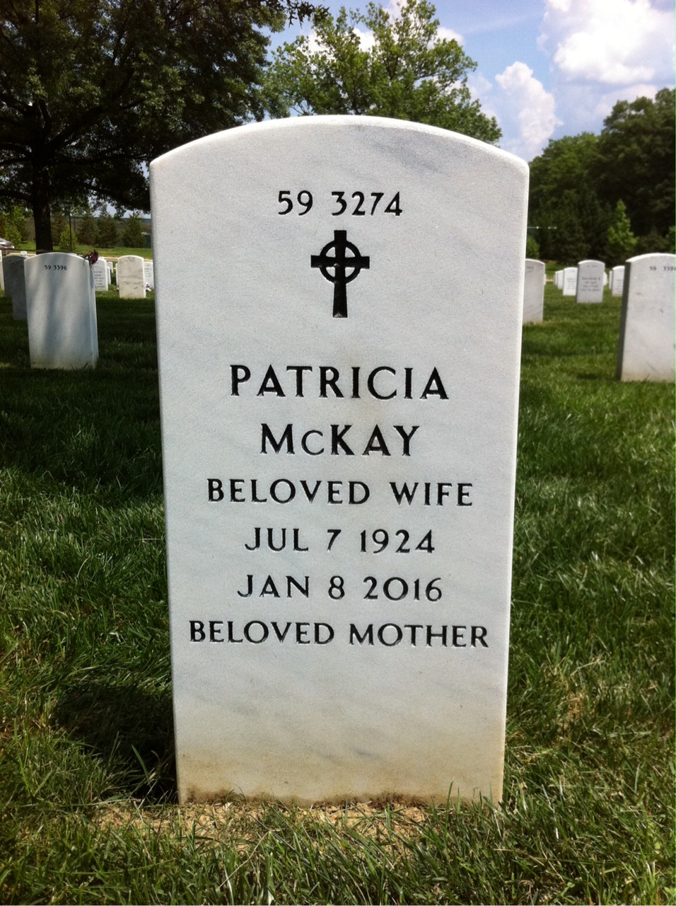 Back of headstone — Milton Pigg