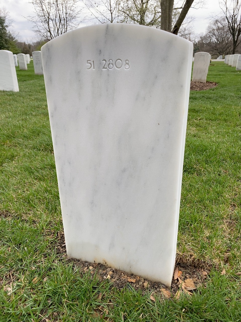 Back of headstone — Thomas F Wilson