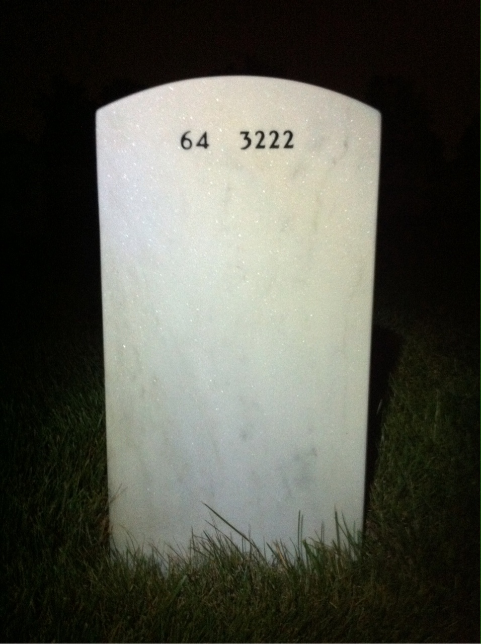 Back of headstone — John Hosey