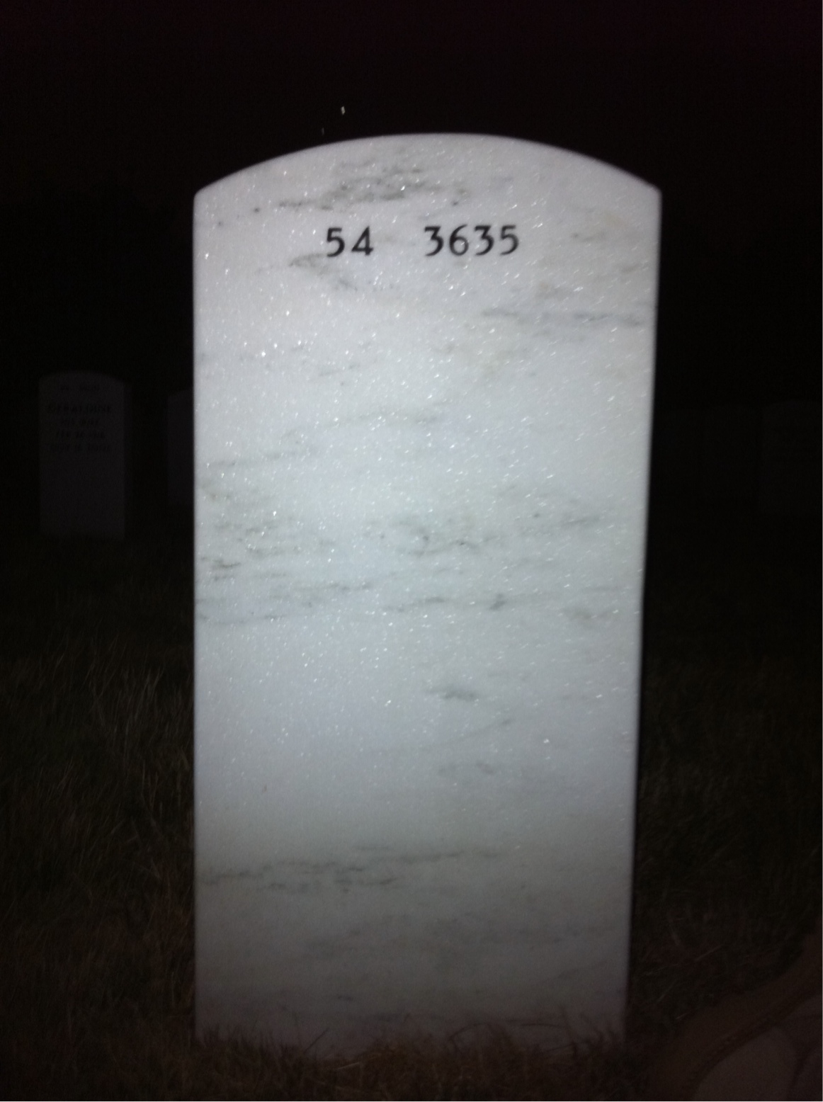 Back of headstone — John Mckay