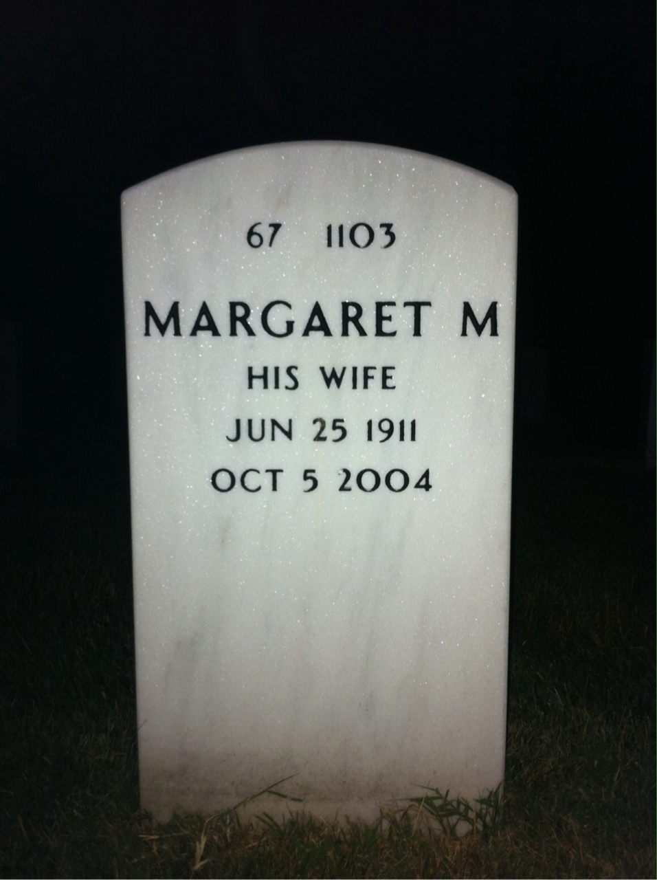 Back of headstone — Frederick Richardson
