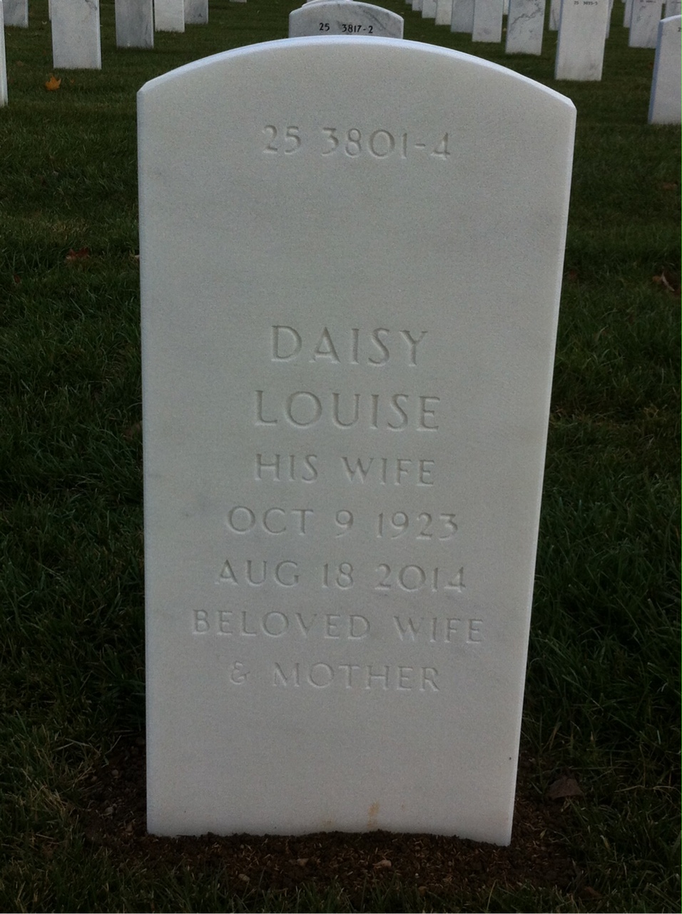 Back of headstone — Jesse Foster