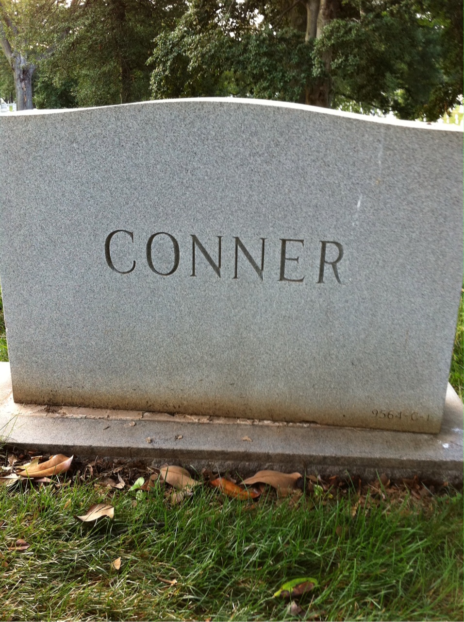 Back of headstone — Charles Conner