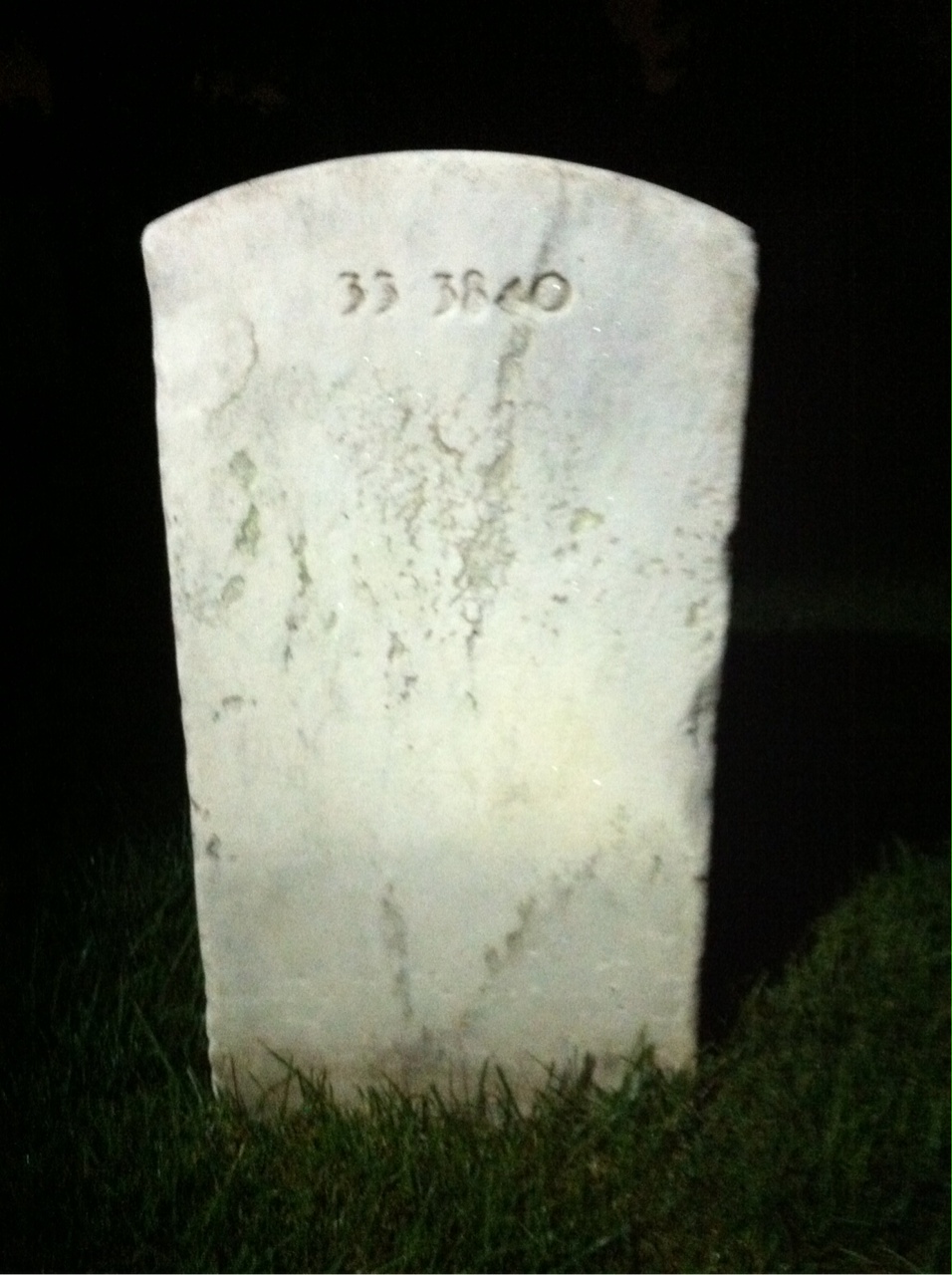 Back of headstone — James Moore