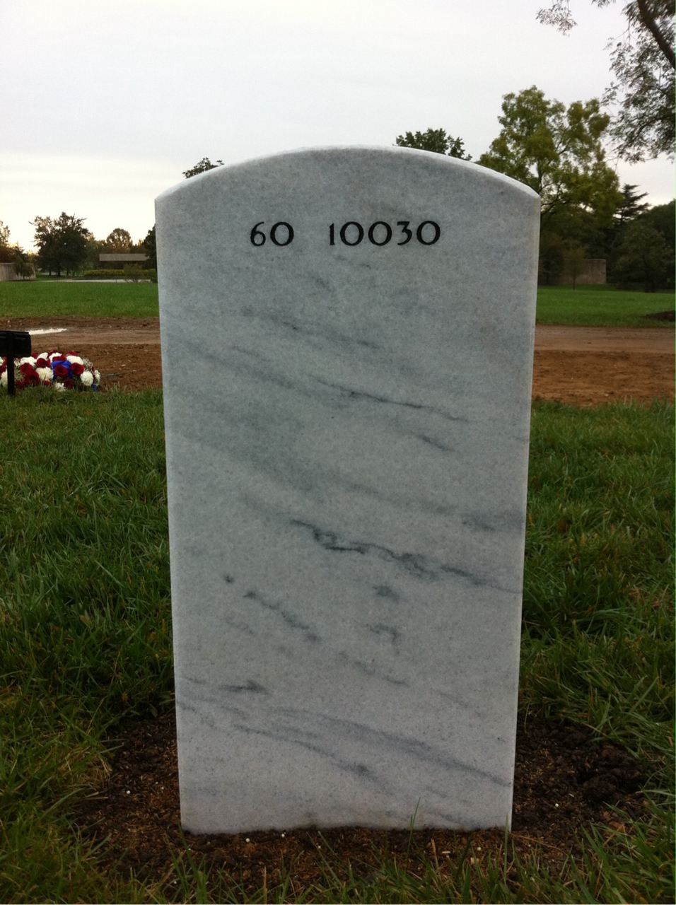 Back of headstone — Mark Cameron Lawrence