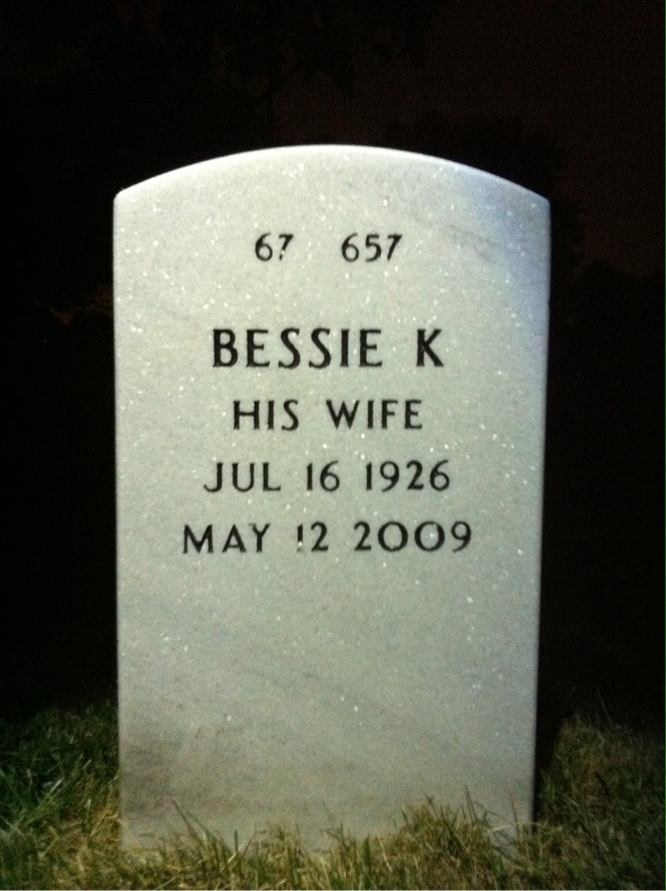 Back of headstone — Jeff Burke