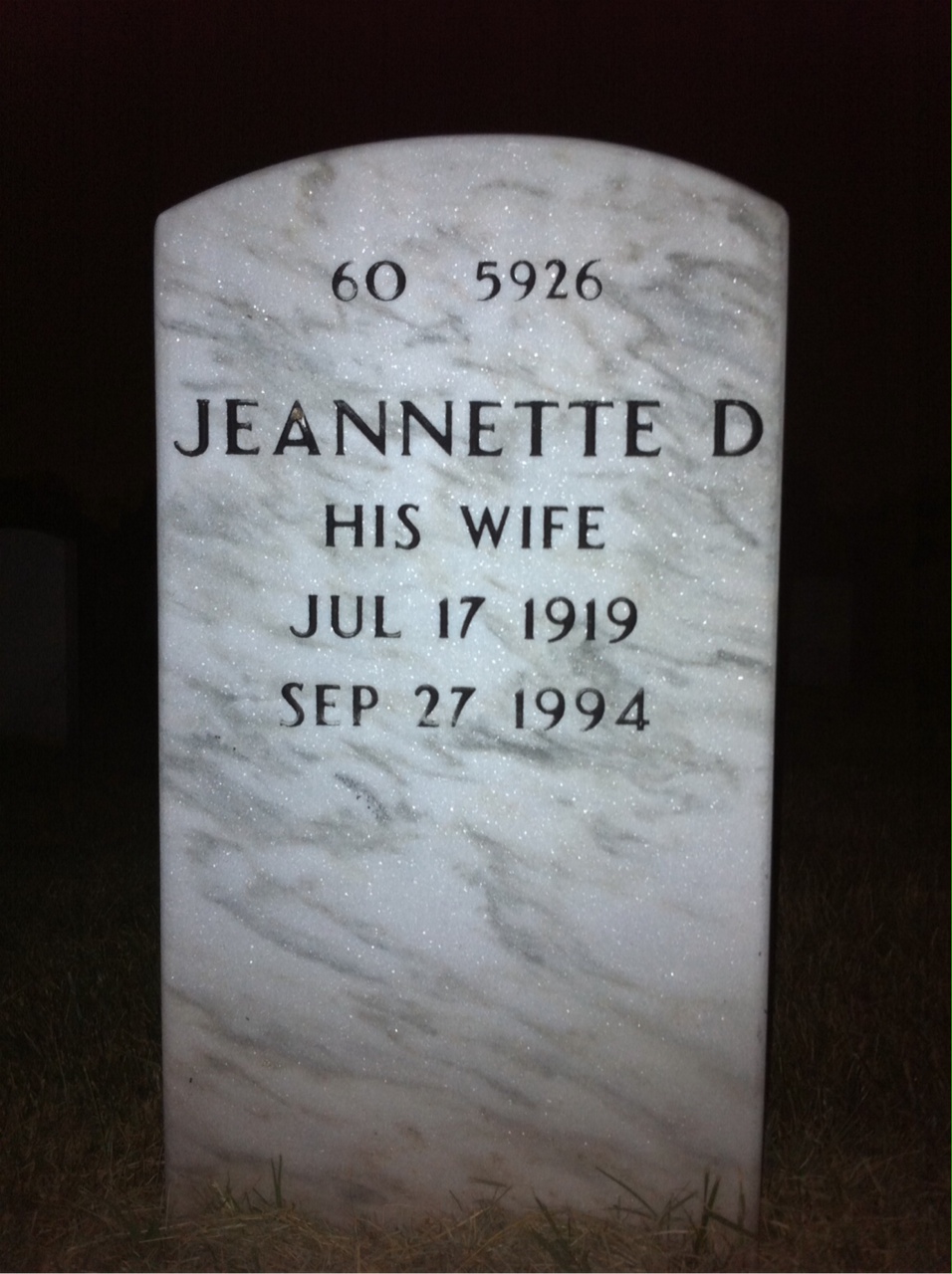 Back of headstone — Wesley Quamme