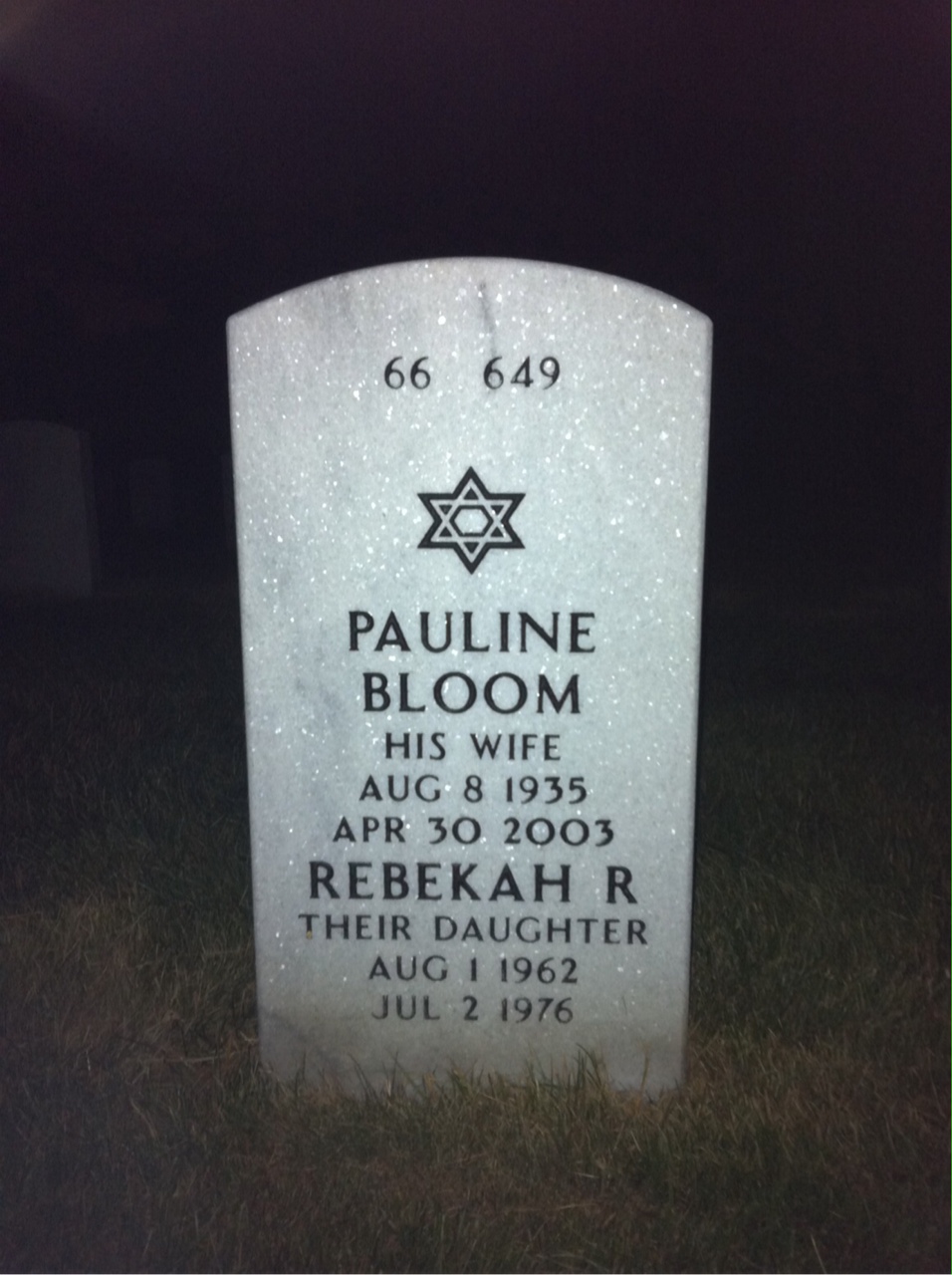 Back of headstone — Bruce Bennington