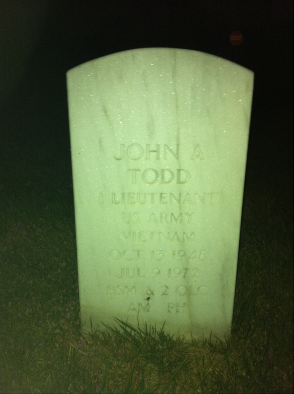 Headstone of John Andrew Todd