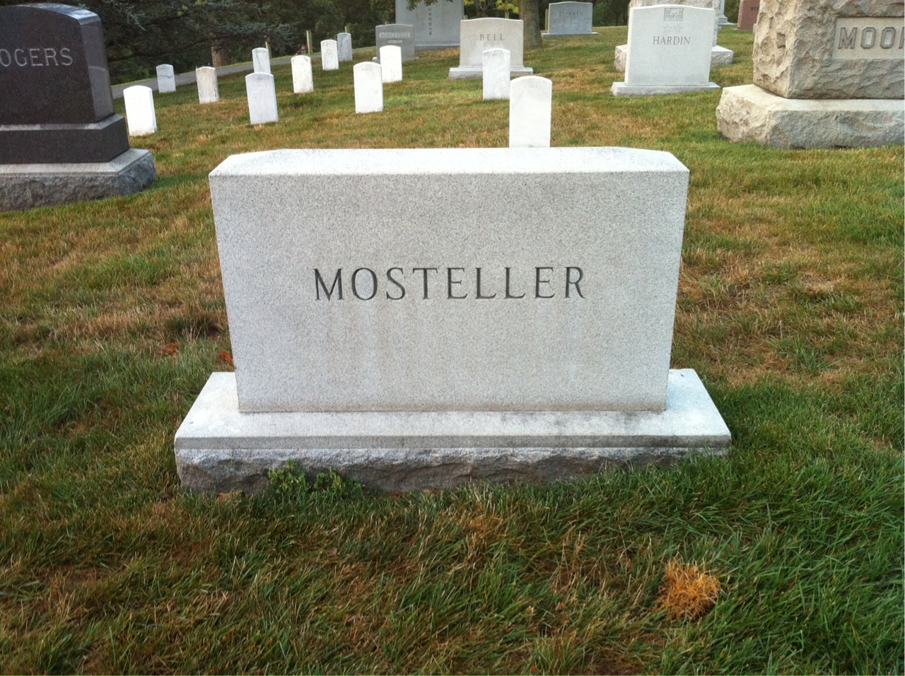 Back of headstone — James Mosteller