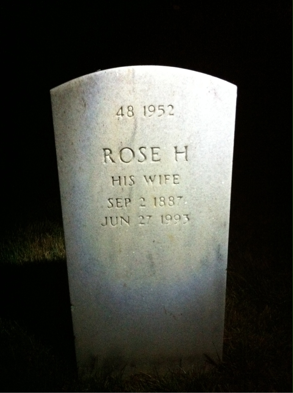 Back of headstone — Clarence Albea
