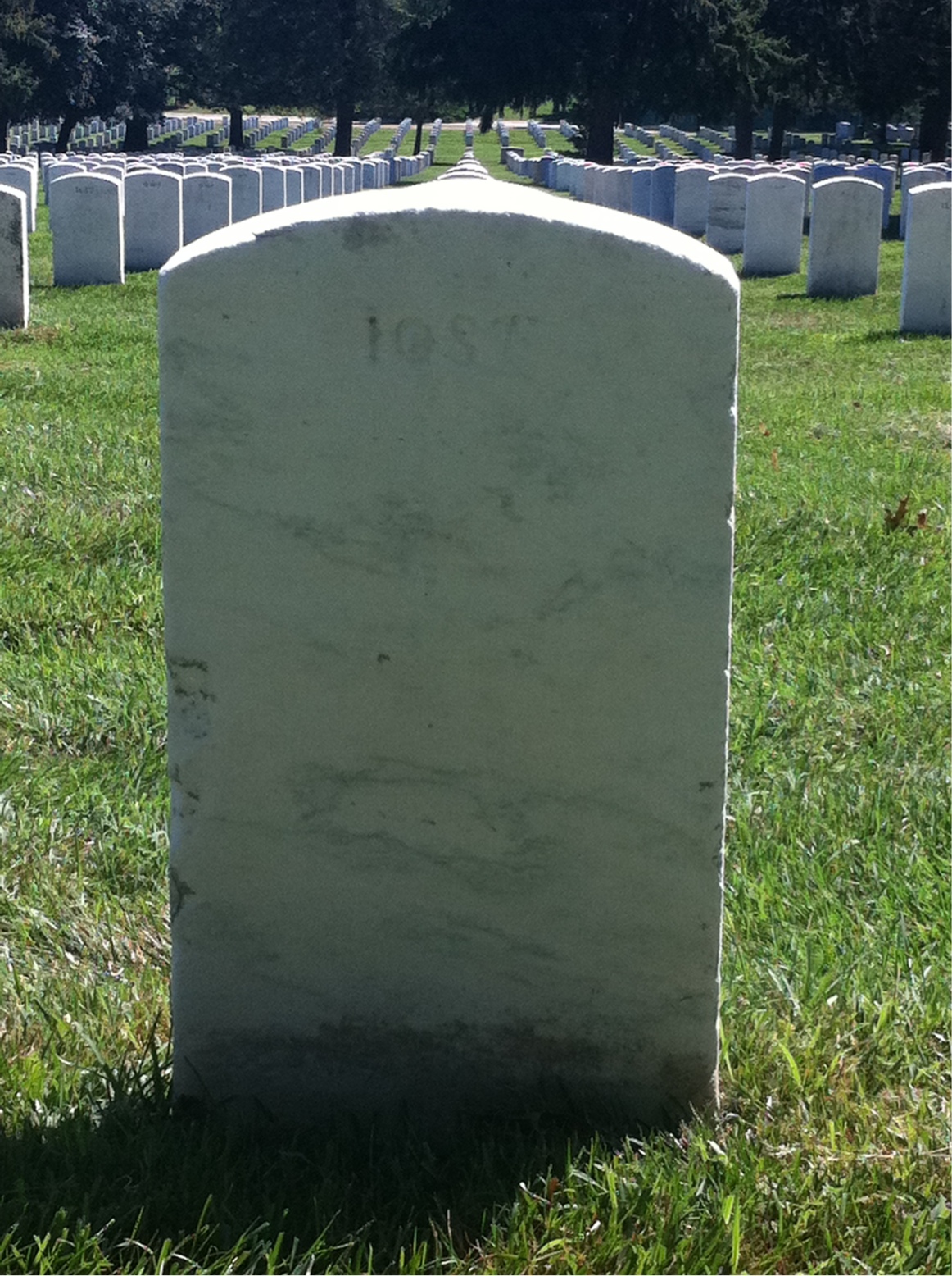 Back of headstone — Francis Armstrong