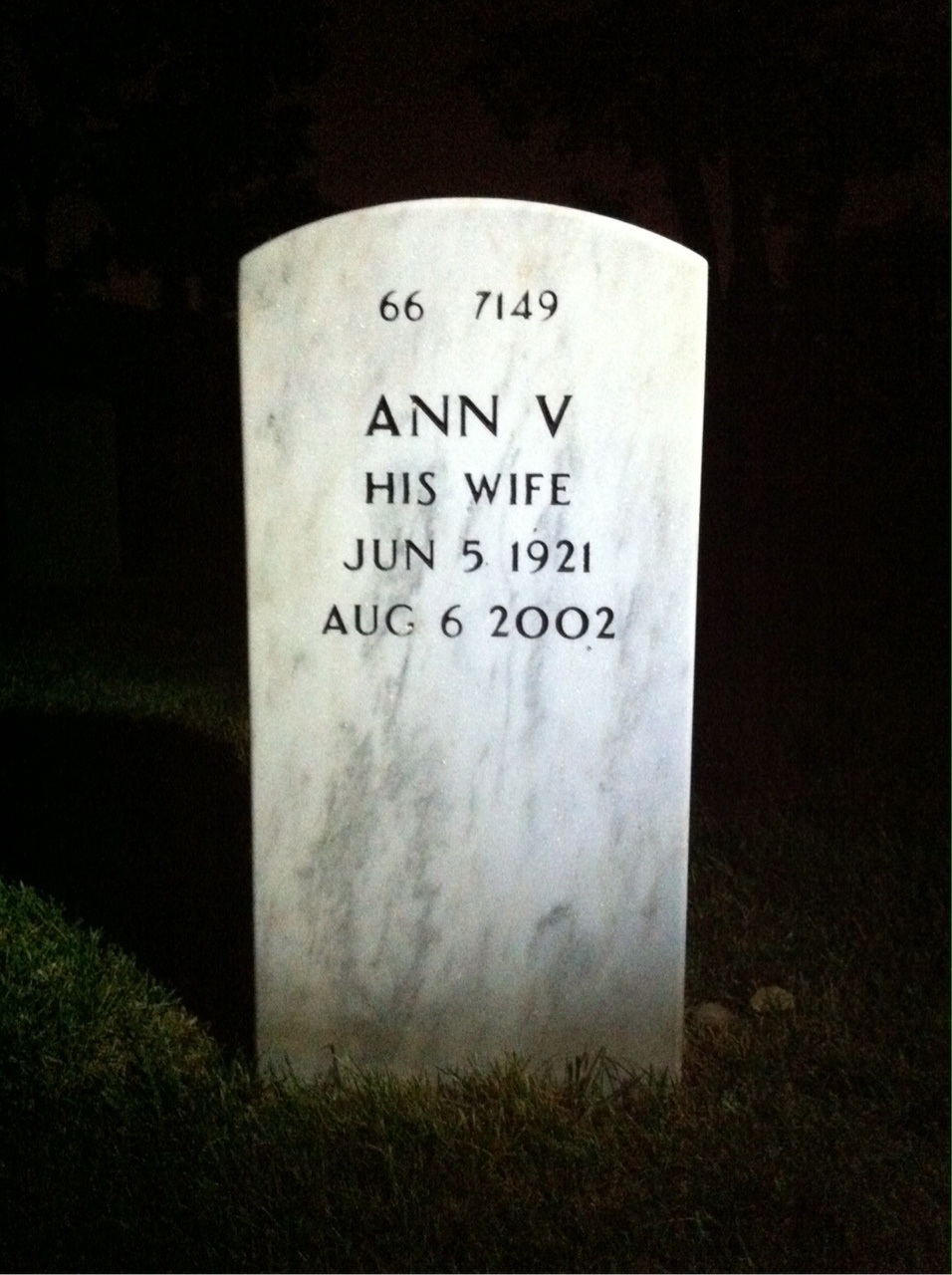 Back of headstone — Francis Staley
